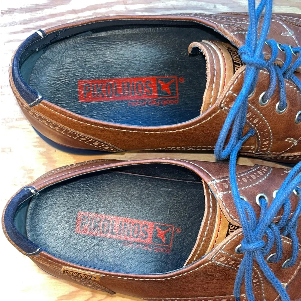 PIKOLINOS Tan Brown‎ Leather Men's Oxfords Wingtips Walking Soles 8